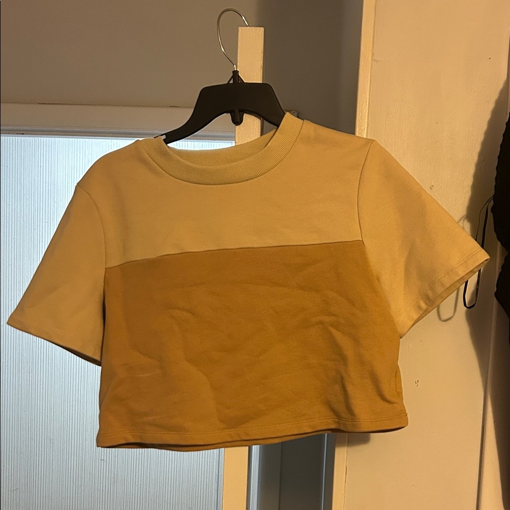 GREY LAB Cream and Tan Knit Top